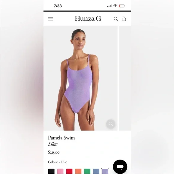 NWT 💟 Hunza G Pamela Bathing suit in lilac - Picture 6 of 15